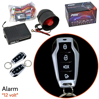 PMX Alarm 12V 4 Tuşlu Siyah-Krom Kumandalı PMX613