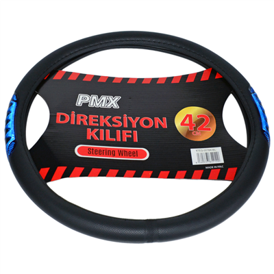 PMX Geçmeli Direksiyon Kılıfı Fosforlu Siyah (Mavi) 42 cm TEQ-007BK/BL
