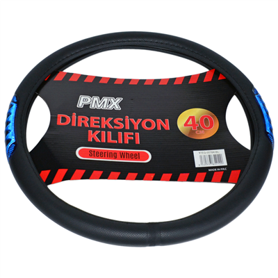 PMX Geçmeli Direksiyon Kılıfı Fosforlu Siyah (Mavi) 40 cm TEQ-007BK/BL