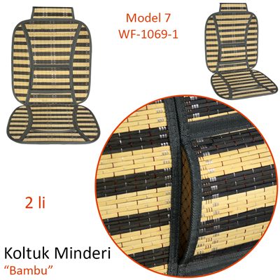 PMX Koltuk Minderi Bambu Gri 2 li Model 7 WF-1069-1