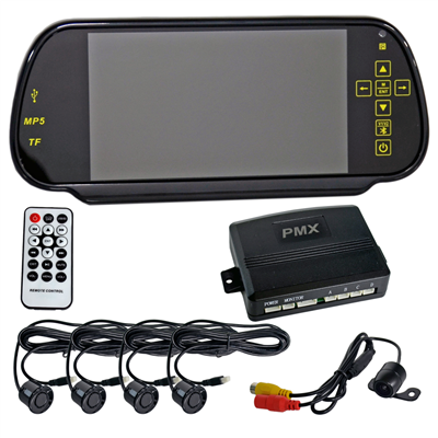 PMX Park Sensörü Kameralı Ayna Ekranlı 4 lü (7 inç+Bluetooth+Usb+MP5+SD+22mm) PMX3000