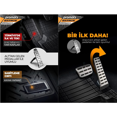 Promats Maximum 4D Bej Üniversal Havuzlu Paspas 5 Parça