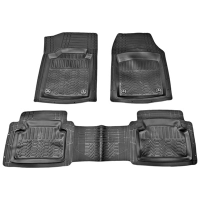 Promats MaxiPlus 3D Siyah Üniversal Havuzlu Paspas (Arka Bütün)