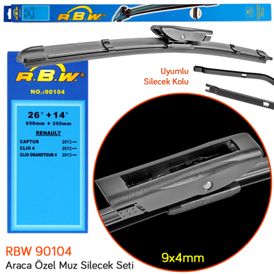 RBW 90104 Renault Clio 4 Grandtour 2013-2019 Ön Silecek Takımı