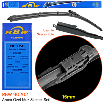 RBW 90202 Citroen C4 Coupe 2004-2010 Ön Silecek Takımı
