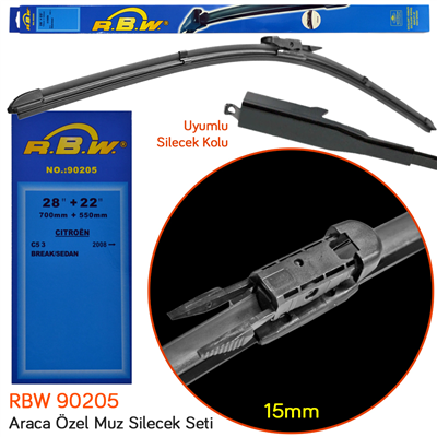 RBW 90205 Citroen C5 3 Break/Sedan 2008- Ön Silecek Takımı