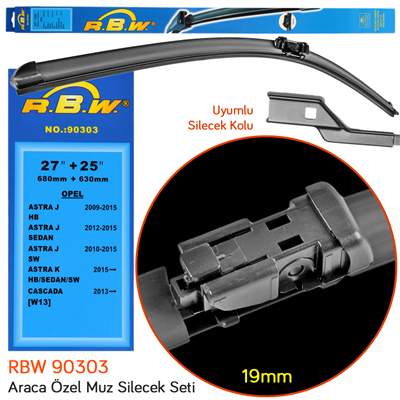 RBW 90303 Opel Astra J HB 2009-2015 Ön Silecek Takımı