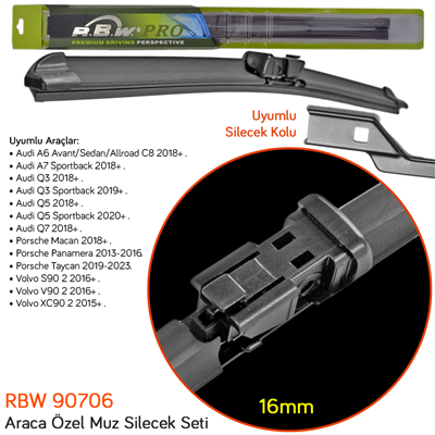 RBW 90706 A6/A7/Q3/Q5/Q7/Macan/Panamera/Taycan/S90/V90/XC90 Silecek