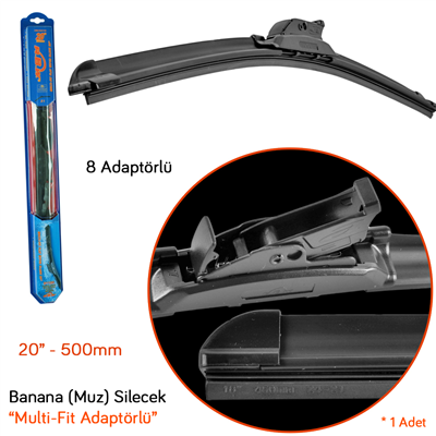 RBW 91120 Multi-Fit 8 Adaptörlü 20 inç / 500 mm Muz Silecek