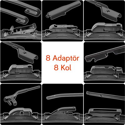 RBW 91121 Multi-Fit 8 Adaptörlü 21 inç / 530 mm Muz Silecek