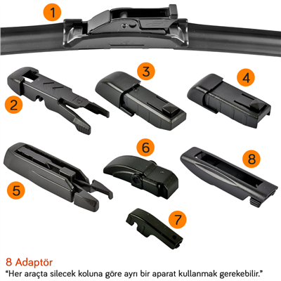 RBW 91121 Multi-Fit 8 Adaptörlü 21 inç / 530 mm Muz Silecek