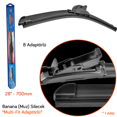RBW 91128 Multi-Fit 8 Adaptörlü 28 inç / 700 mm Muz Silecek