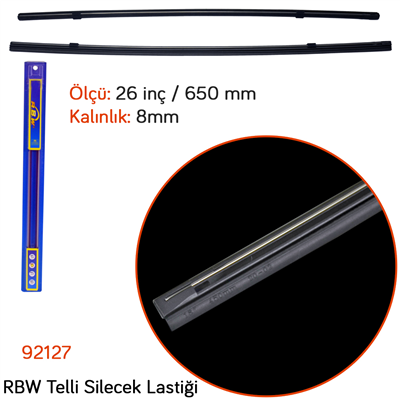 RBW 92127 Telli Üniversal 26 inç / 650 mm Silecek Lastiği (8mm)
