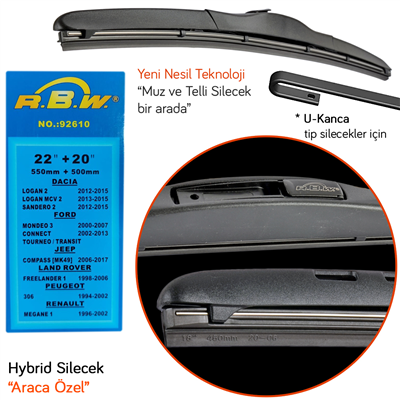 RBW 92610 Logan 2/MCV 2/Sandero 2/Mondeo 3/Connect/Compass/306/Megane 1 Silecek