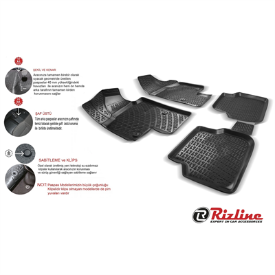 Rizline DS 9 2021+ (E-Tense) 3D Havuzlu Paspas