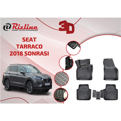 Rizline Seat Tarraco 2018+ /Tiguan Allspace 3D Havuzlu Paspas