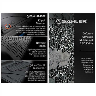 Sahler Volkswagen Golf 5 2004-2008 /Golf 6/Scirocco 4,5D Havuzlu Paspas - BEJ