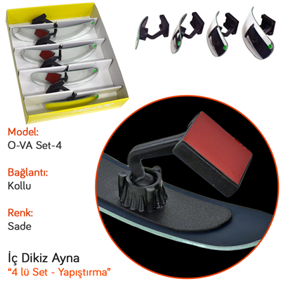 TakGör İç Dikiz Ayna 4 lü O-VA Kollu Set-4 E Sade 557.050E