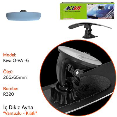 TakGör İç Dikiz Ayna Kiva O-VA-6 R320 Vantuzlu Kilitli 265x65 mm 1.501.050