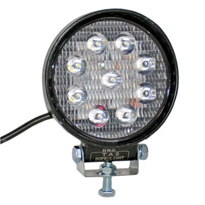 TAS 12-80V Çalışma Lambası Yuvarlak 9 Led 27W 112x35mm L1004