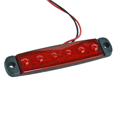 TAS 12V Parmak Lamba 6 Ledli Kırmızı 9,5x2 cm İnce TAS.004K-12 (10 lu)