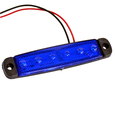 TAS 12V Parmak Lamba 6 Ledli Mavi 9,5x2 cm İnce TAS.004M-12 (10 lu)