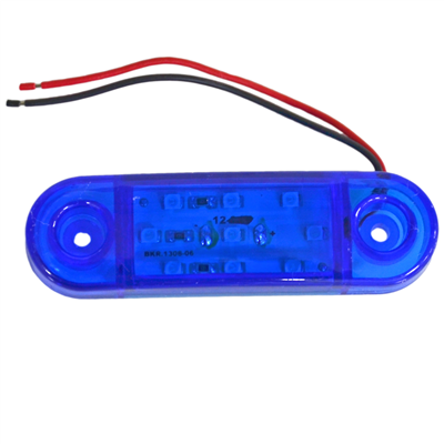 TAS 12V Side Marker Lamba 9 Ledli Mavi 8,5x2,5 cm TAS.018M-12 (2 li)