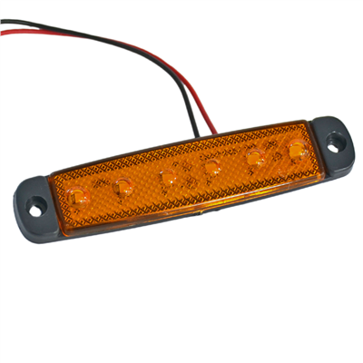 TAS 24V Parmak Lamba 6 Ledli Sarı 9,5x2 cm İnce TAS.004S-24 (10 lu)