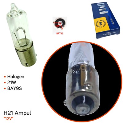 TAS Süperlight 12V H21 Ampul 21W BAY9S Halogen SL3327 (10 lu)