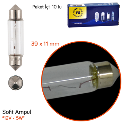 TAS Süperlight 12V Sofit Ampul 5W 39x11 mm SL3106 (10 lu)