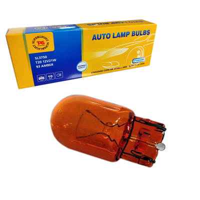 TAS Süperlight 12V T20 Ampul Dipsiz 21W (93 Dipsiz) Orijinal Amber SL3750 (10 lu)