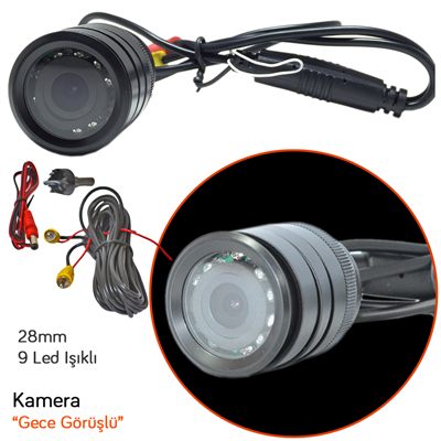 Twogo GO-125 Kamera Gece Görüşlü 28 mm 9 Led Işıklı