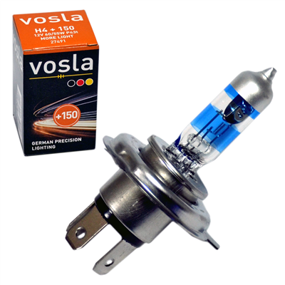 Vosla 12V H4 Ampul 60/55W +150 Fazla Işık P43t VS27491 (2 li)