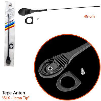 Zendar Y-220V Tepe Anteni SLX Düz (İcma Tip) 49 cm BR0025020