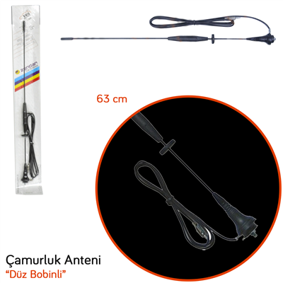 Zendar Y-300V Çamurluk Anteni Düz Bobinli 63 cm BR0032001