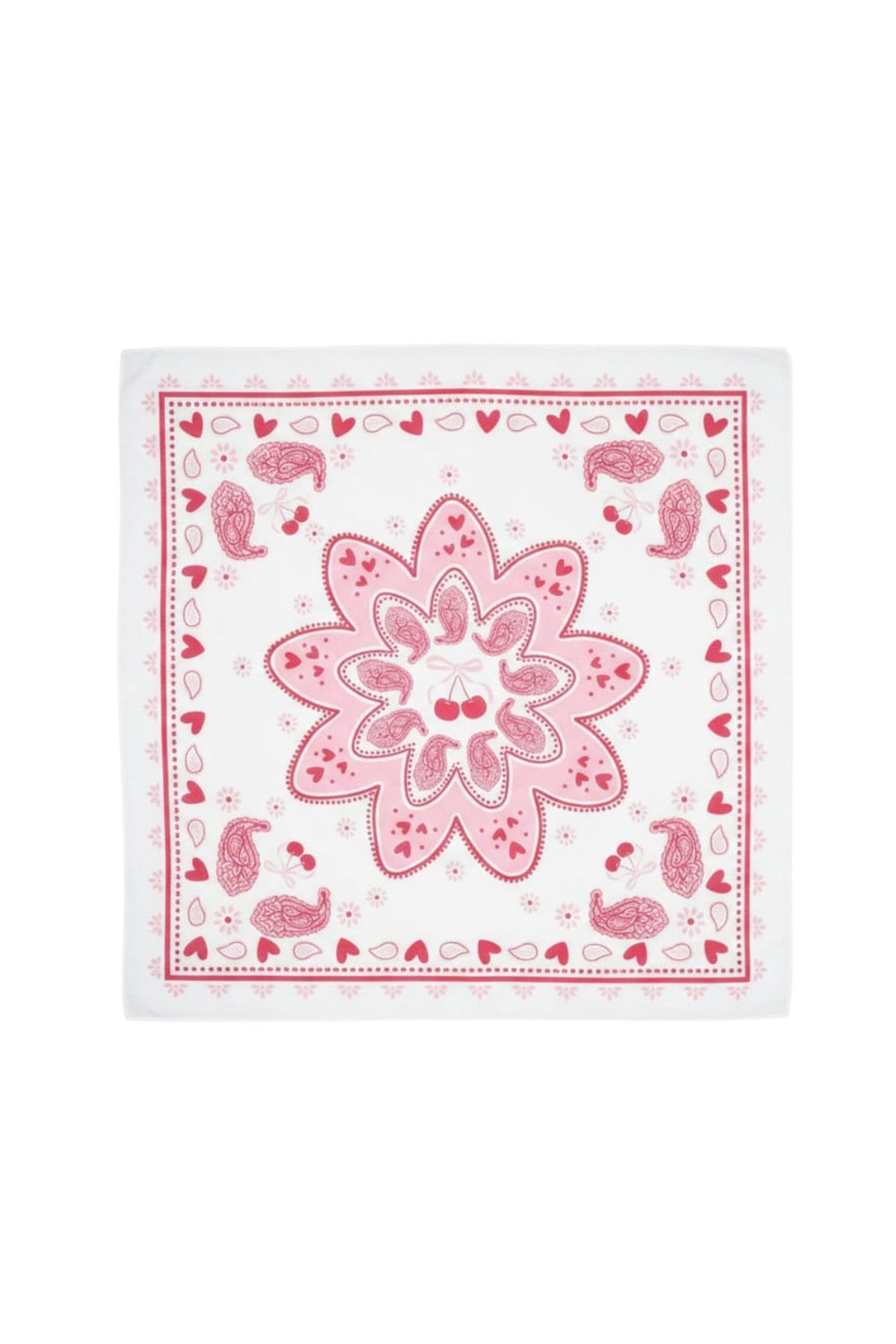 Pembe Kalp Fular Bandana Estascarf 48x48 Cm