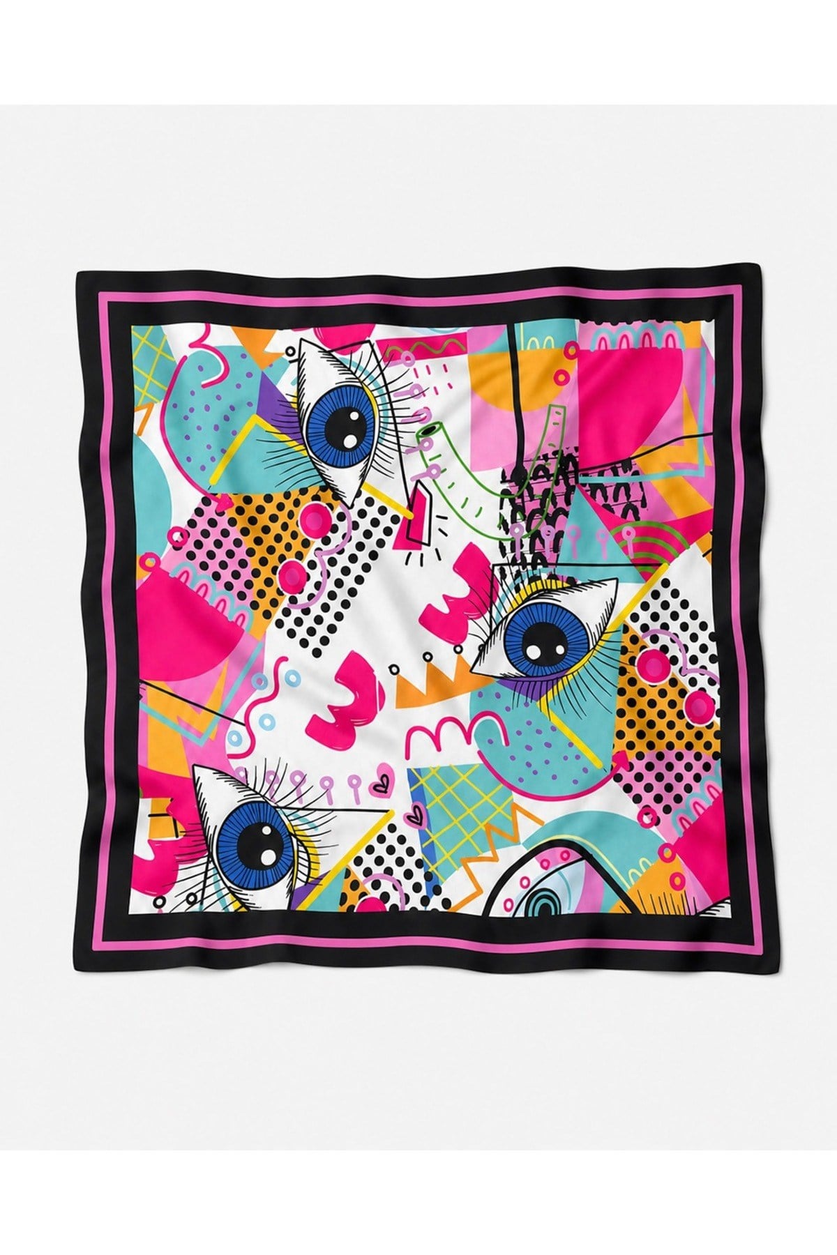 Tarzını Seç Gökkuşagı Desenli Fular / Bandana 70x70 cm