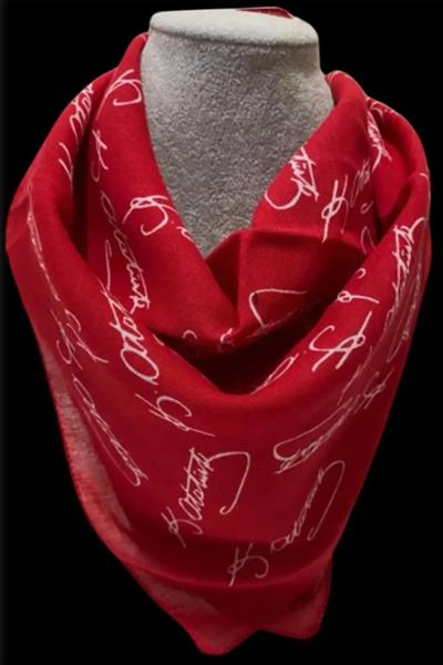 Atatürk Desenli Kırmızı Fular Bandana Estacraft