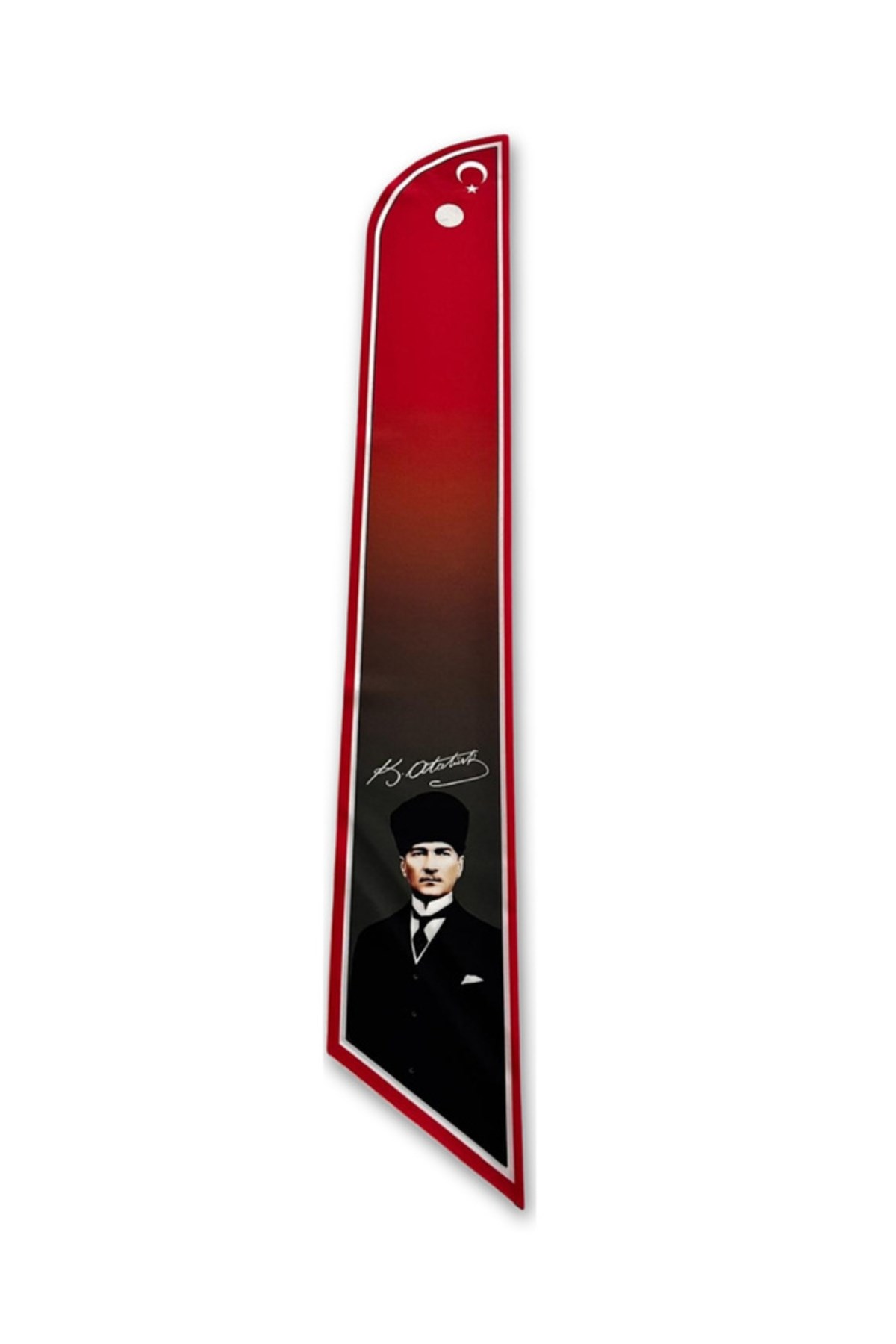 10’lu Atatürk Fotoğraflı ve İmzalı Türk Bayraklı Kravat / Eşarp / Fular Set