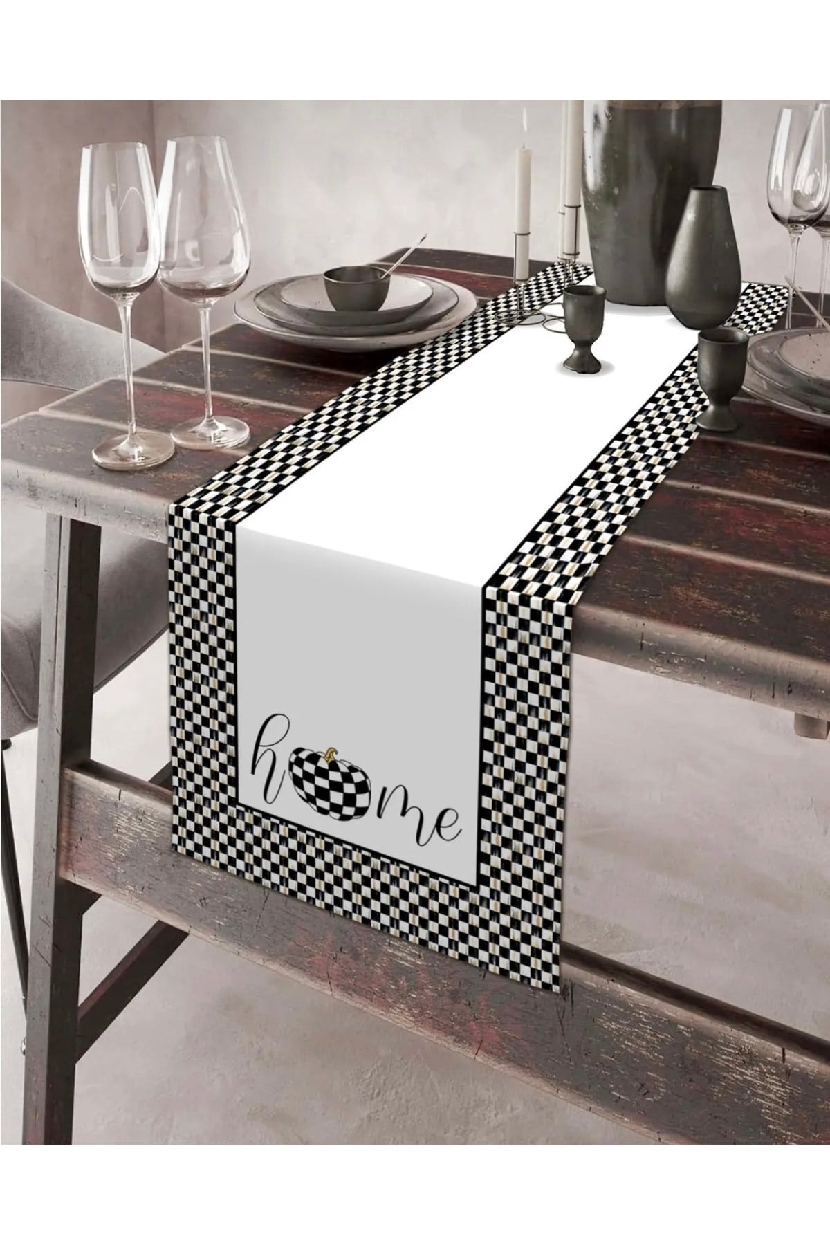 Balkabağı Desen Runner Ve Home Desen Runner 40 X 140 Ikili Paket