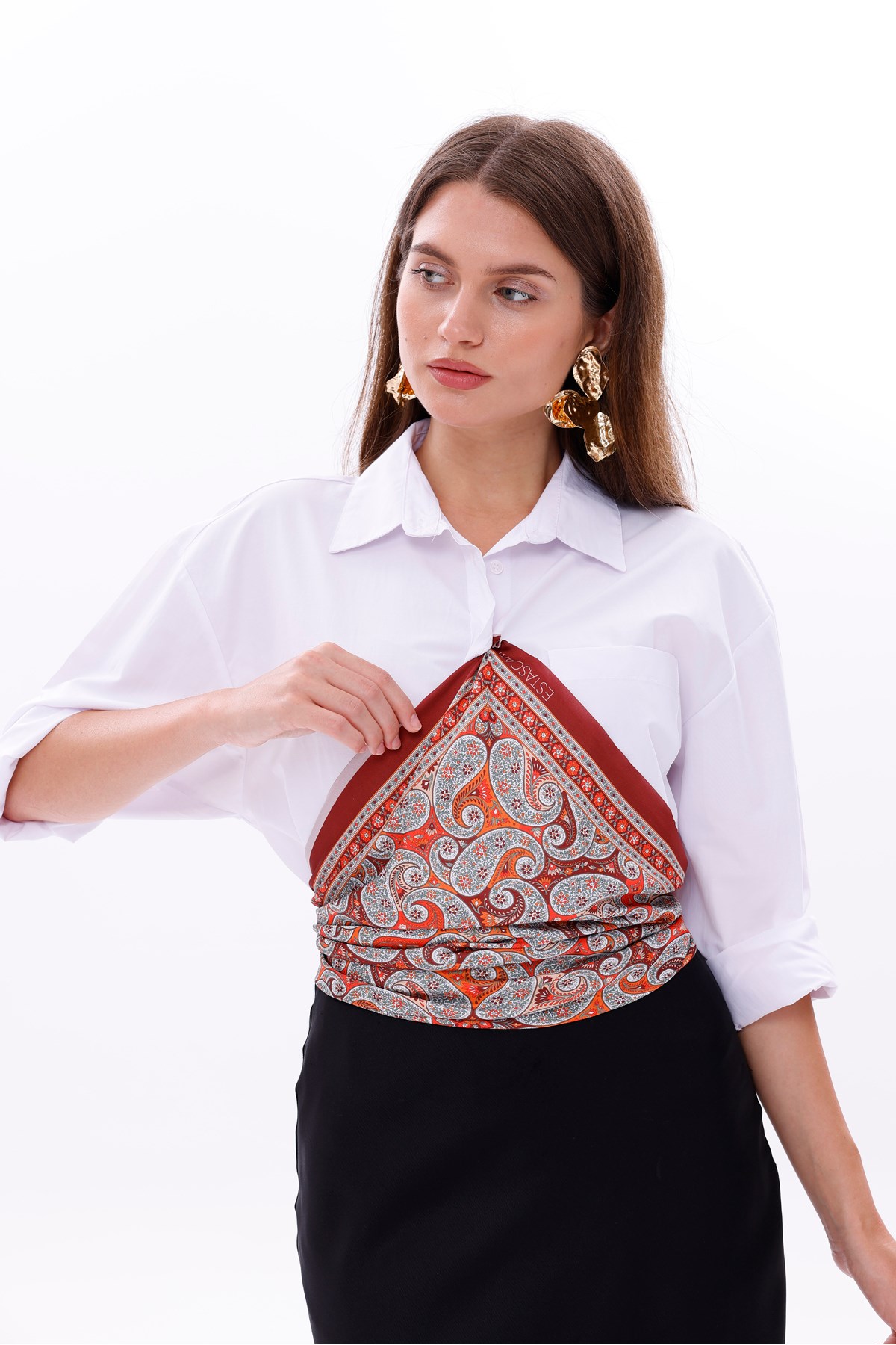 Doğu Esintisi Model Fular Bandana Şal Estascarf 70x70 Cm