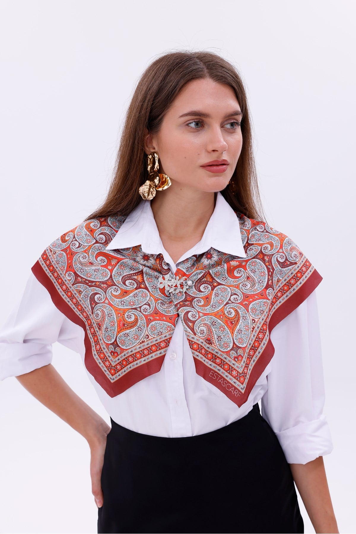Doğu Esintisi Model Fular Bandana Şal Estascarf 70x70 Cm