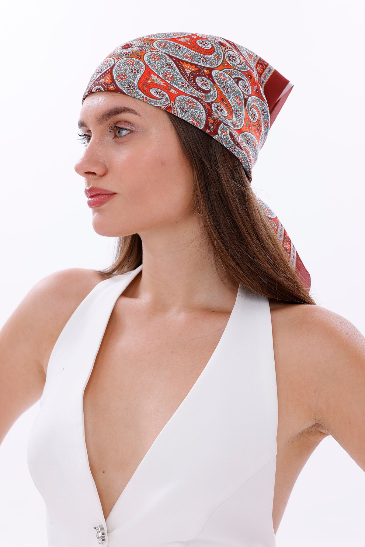 Doğu Esintisi Model Fular Bandana Şal Estascarf 70x70 Cm
