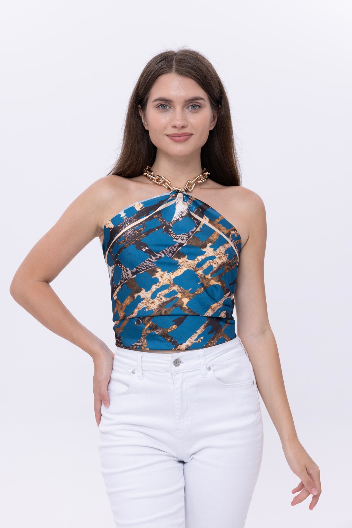 Gece Leoparı Model Fular Bandana Şal Estascarf 70x70 Cm