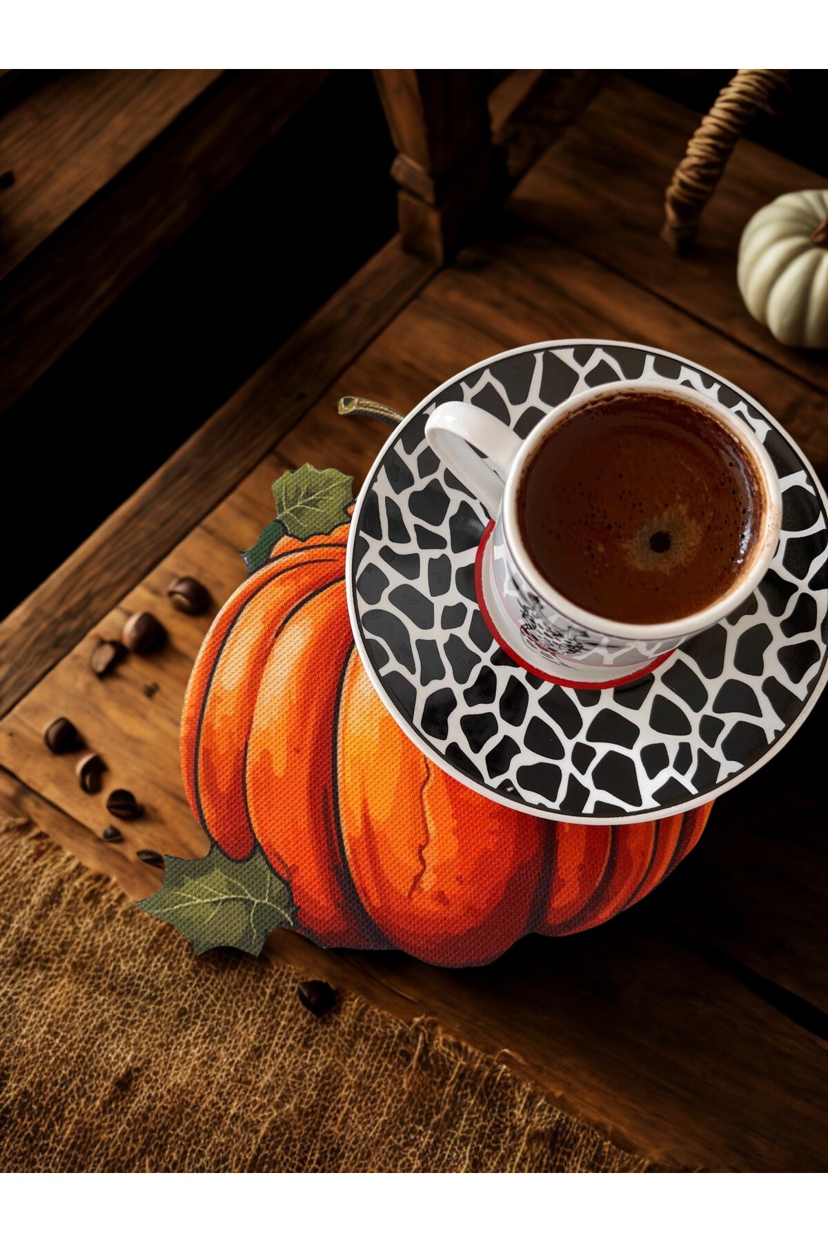 Halloween\ Kahve yanı peçete , sunumlık peçetel , koktely peçete , bardak altlığı 6'lı Set
