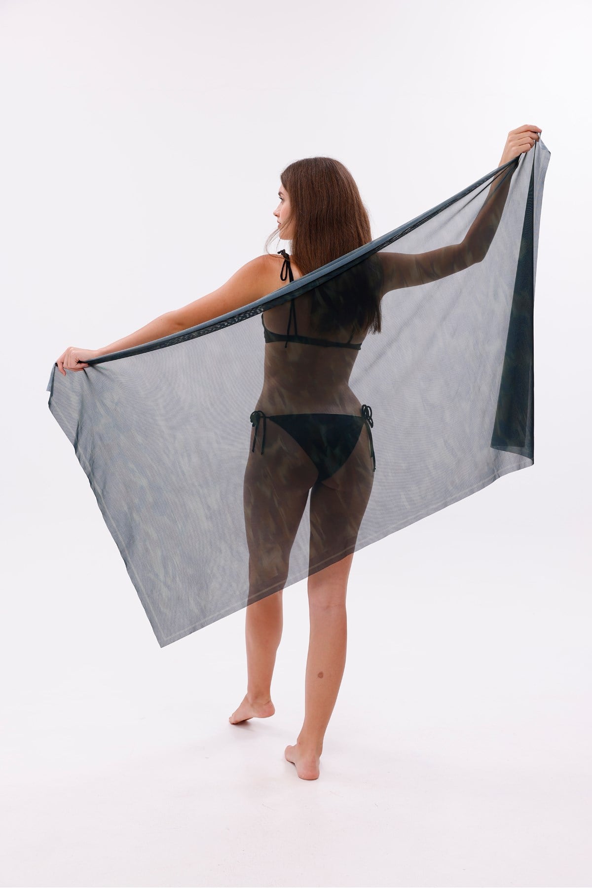 İç Gösterir Transparan Pareo - Gölgeli Zarafet Model 150x95 Cm