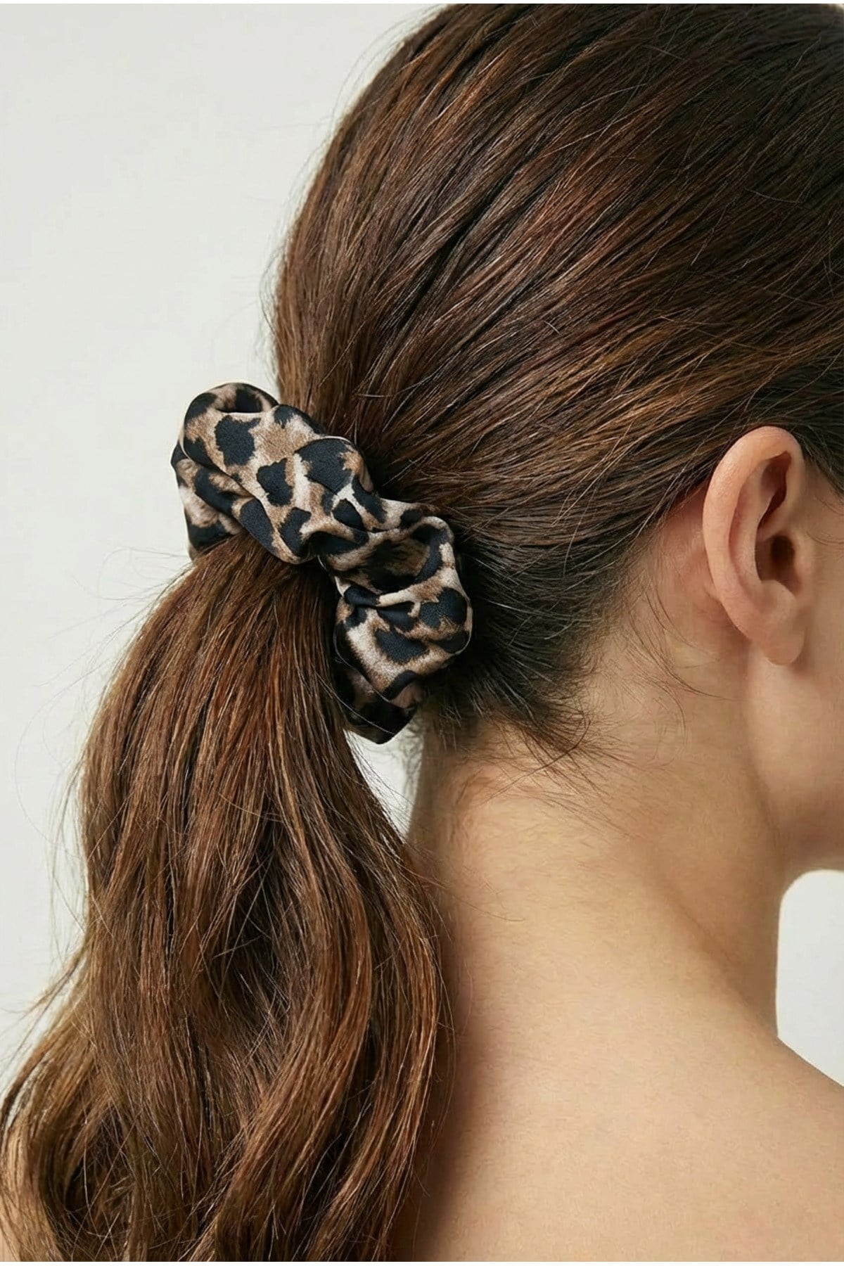 Kadın Leopar Dijital Baskılı Simit Toka 3’lü Set – 10 cm Çap