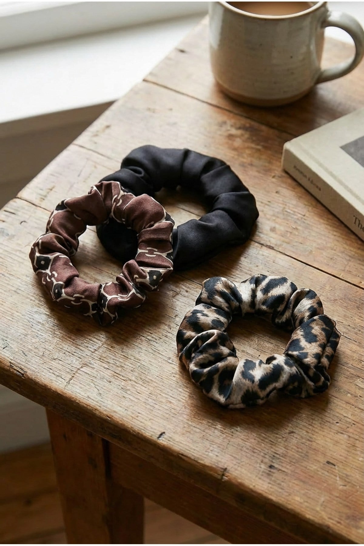 Kadın Leopar Dijital Baskılı Simit Toka 3’lü Set – 10 cm Çap
