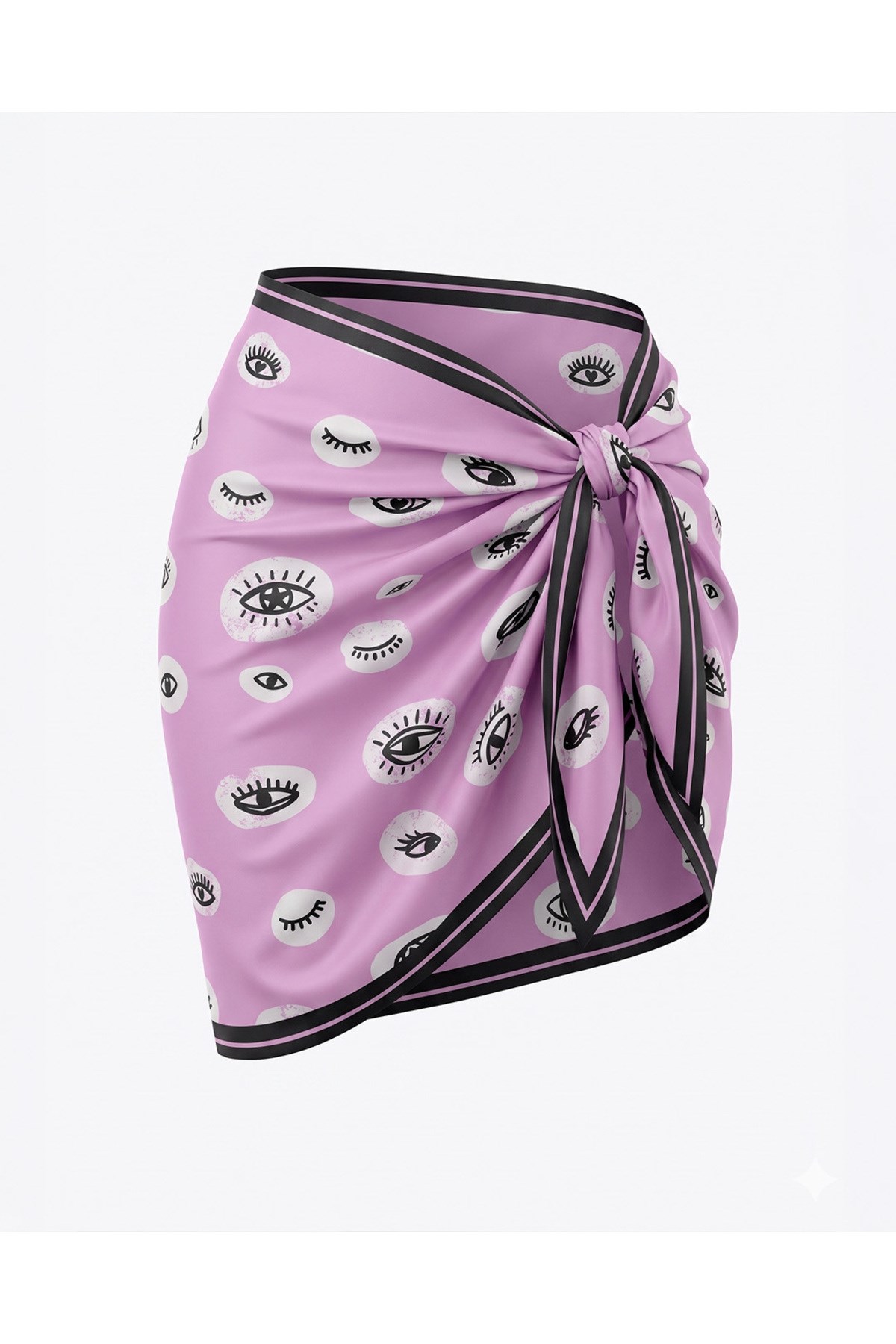 Kısa Pareo - Pembe Göz Model 150x50 Cm