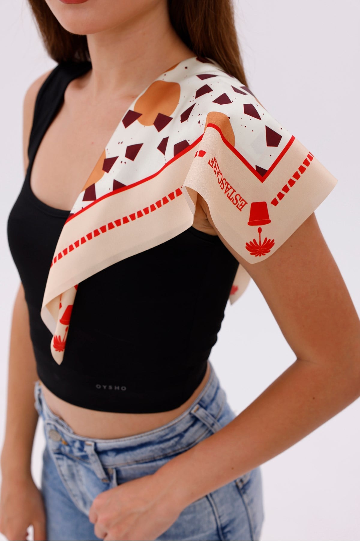 Krem Terrazzo - Amsterdam Model - Fular Estascarf